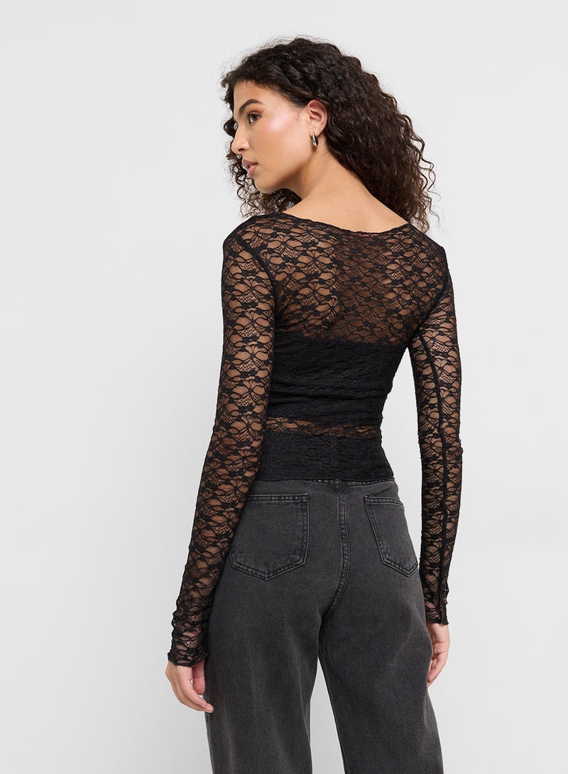 Ginger Lace Fitted Top  - Image 2