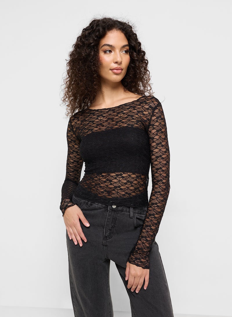 Ginger Lace Fitted Top  - Image 1