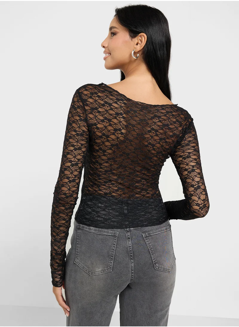 Ginger Lace Fitted Top