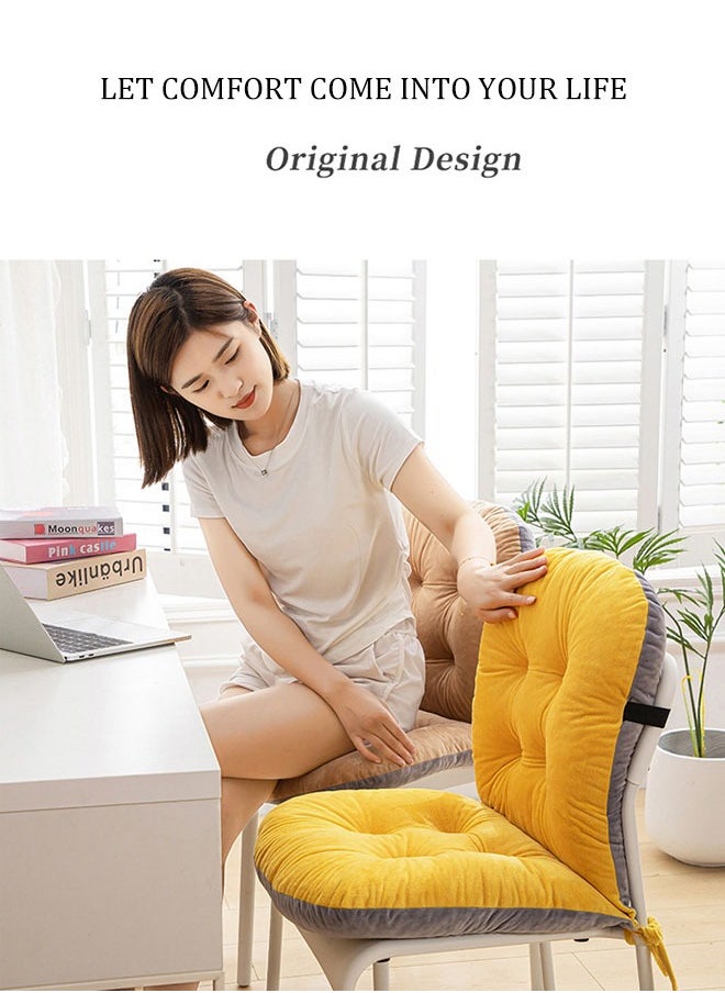 MLADEN - Desk Chair Cushion Comfortable Plush Chair Cushion  Office Chair Cushion Seat with Fixing Band And Back Support Lazy Sofa Cushion For Home Office Patio Dormitory Library(Grey) - Image 1