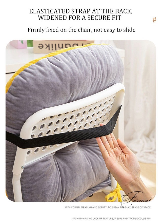 MLADEN - Desk Chair Cushion Comfortable Plush Chair Cushion  Office Chair Cushion Seat with Fixing Band And Back Support Lazy Sofa Cushion For Home Office Patio Dormitory Library(Grey) - Image 1