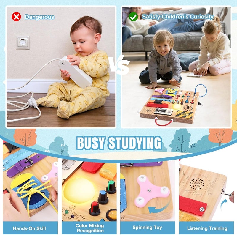 Grarain Varied global sizing picks Busy Board Montessori Toys for 1-3 Year Old Sensory Toys Educational Toddler Toys Baby Toys for 1-2 Years Kids Learning Playtime Busy Board V3 Storage transit efficiency build - Image 3