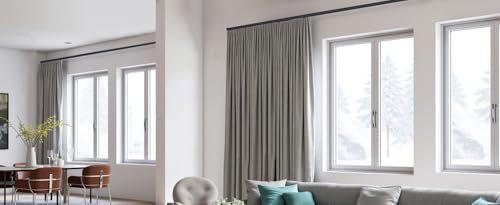hoeflife Flexible Ceiling Curtain Tracks Ceilings Track for Curtains Aluminum Curtains Track Ceilings MountWall Mount Curtain Rail Ceiling Curtain Rod Sliding Curtain Tracks with Clips Black 9FT - Image 3