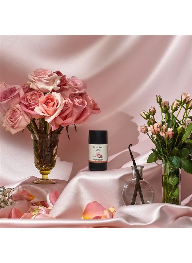 Each & Every عبوة من 2 مزيل عرق طبيعي خالي من الألمنيوم للبشرة الحساسة مع زيوت أساسية، تغليف نباتي (ورد وفانيليا، 2.5 أونصة (عبوة من 2)) - Image 2
