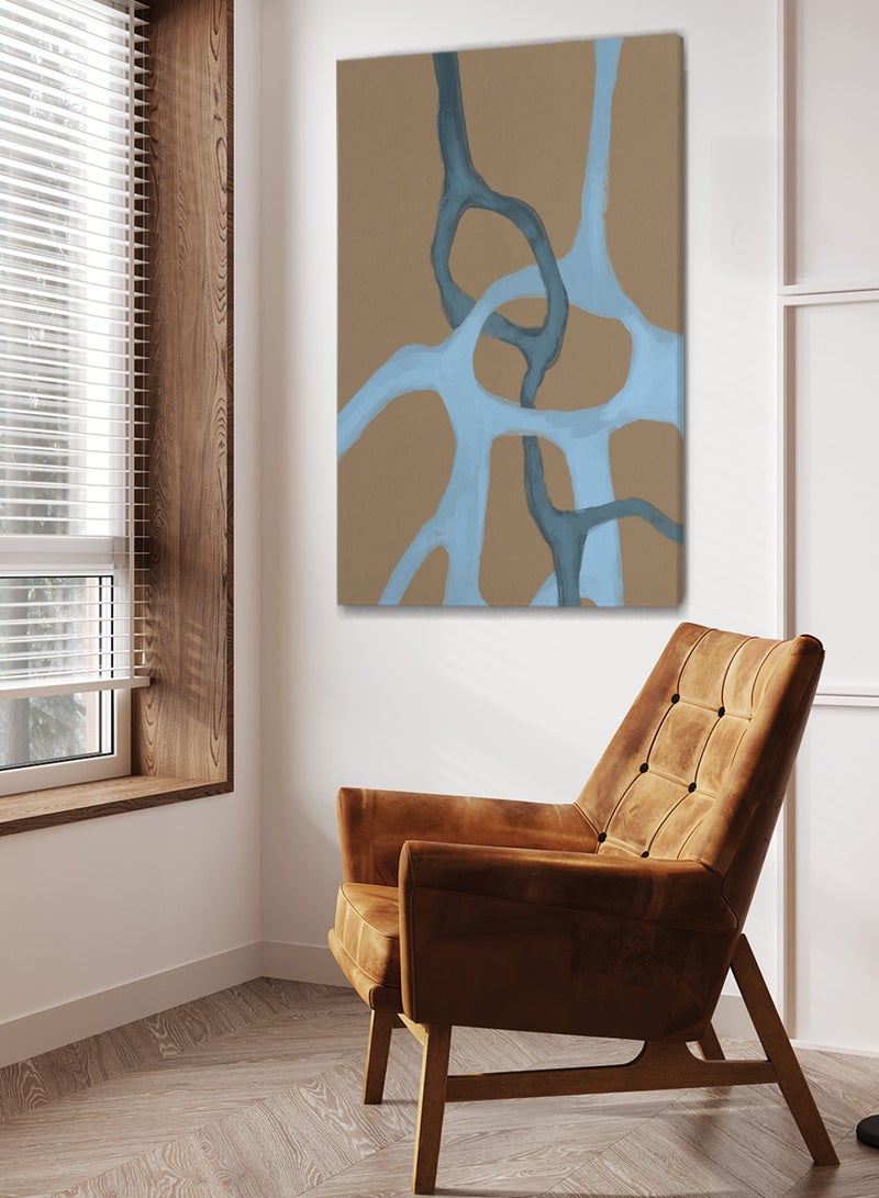 LOWHA Framed Canvas Wall Art Stretched Over Wooden Frame with Abstract Painting - Image 1