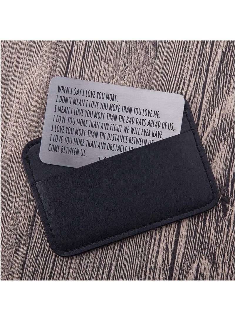 Beauenty Wallet Insert Card Anniversary Gifts For Men Husband From Wife Girlfriend Boyfriend Birthday Gifts Metal Mini Love Note Wedding Gifts For Groom Bride Him Her Deployment Gifts - Image 2
