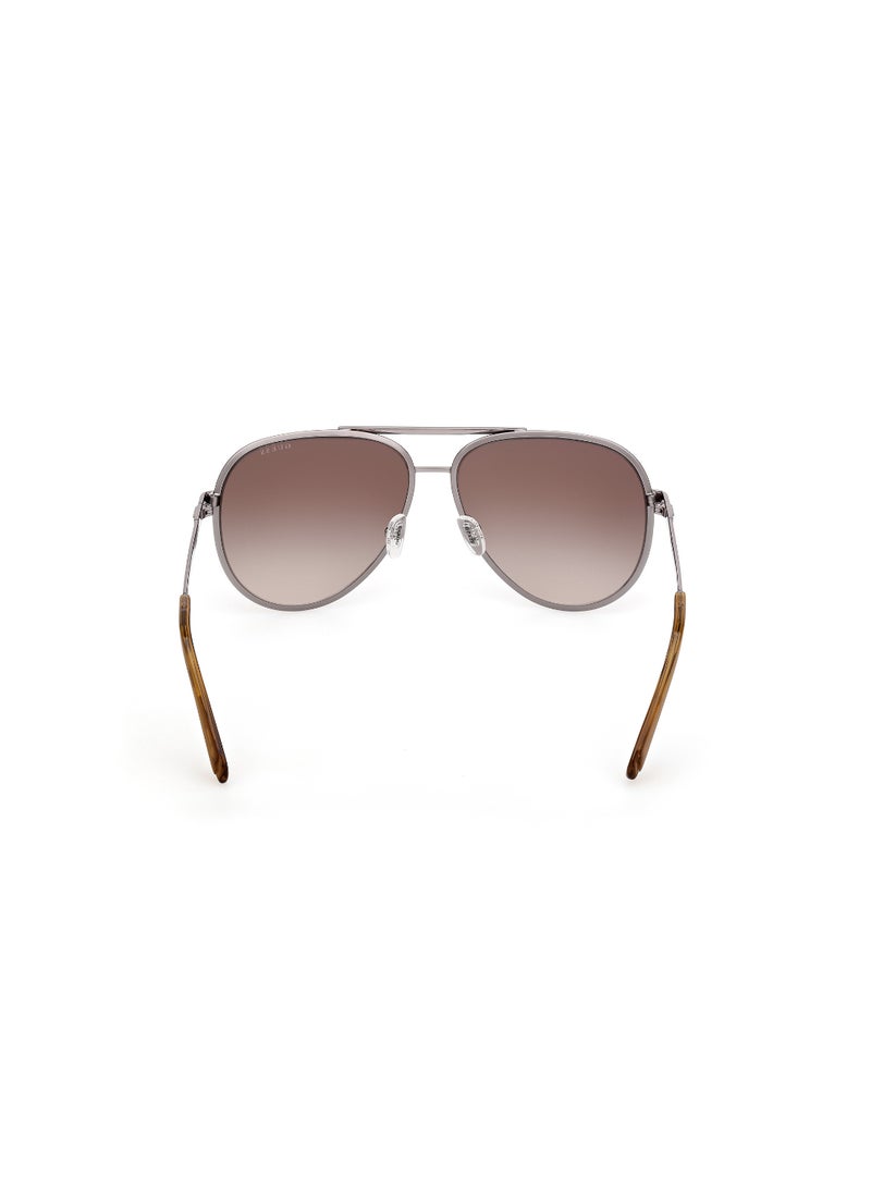 GUESS FULL RIM MALE PILOT GREY METAL SUNGLASSES - Image 4