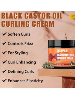 Goiple Black Castor Oil Curl Cream Chebe Oil Promotes Hair Growth - Curling Cream Soften Curls Controls Frizz Defining Curls - Curl Defining Cream Deeply Moisturize and Repair Damaged Hair Chebe Growth Oil  - Image 4