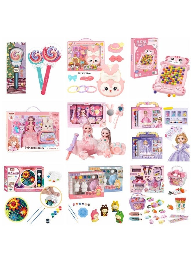 Girls Play House Toys Children's Castle Small Doctor Play Kitchen Play House Stall Night Market Toy Supply-Color:Face-changing Rubik's Cube Building Block