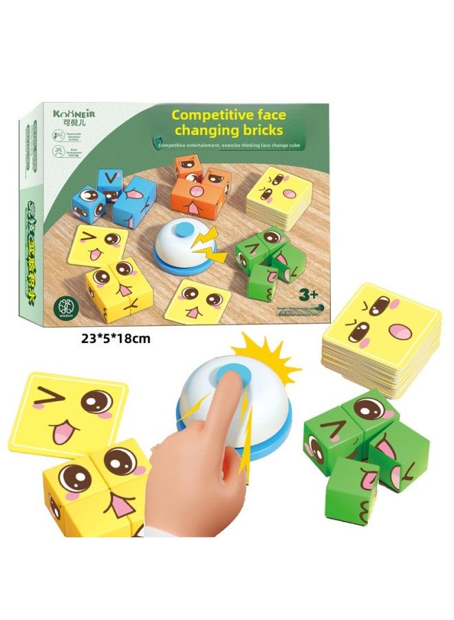 Girls Play House Toys Children's Castle Small Doctor Play Kitchen Play House Stall Night Market Toy Supply-Color:Face-changing Rubik's Cube Building Block