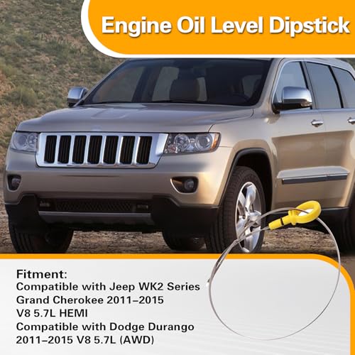 AOUTTUOA 53034186AD Engine Oil Indicator Dipstick Compatible with Jeep Grand Cherokee with 5.7L HEMI, for Dodge Durango with 5.7L HEMI 2011-2015, Dip Stick for Checking Oil - Image 2