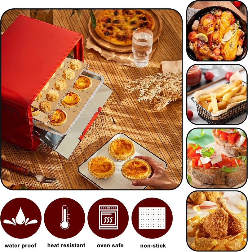 HOFHTD Air Fryer Liners Disposable, Parchment Paper for Baking, 100 Pcs 11 x 9 inch Unbleached Parchment Paper Sheets, Perforated Rectangular Baking Papers, Nonstick Air Fryer Accessories - Image 3