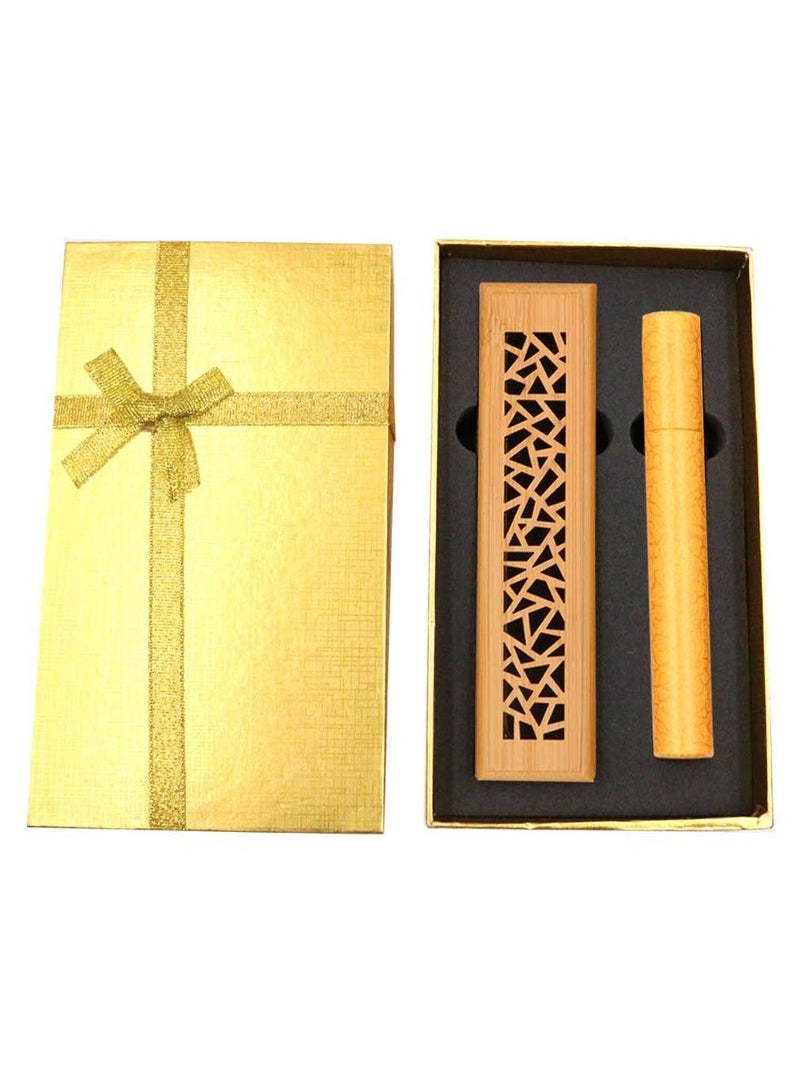 Bakhoor BoSidin Cambodian Oud Incense 20 sticks with Wooden Incense Holder Oud Bakhoor Golden Gift Set - Image 1