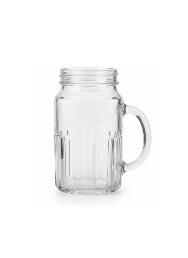 Clear Glass Mason Jar with Handle, Lid and Straw - Image 2