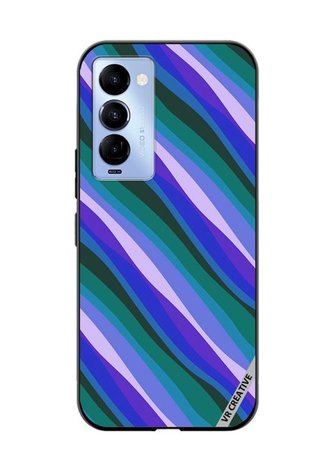 Protective Case Cover For Tecno Camon 18/18 P Colorful With Curved Lines Pattern Design Multicolour