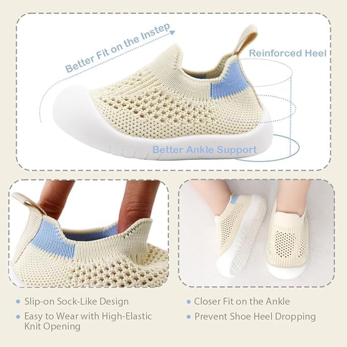 ZONEY Baby Shoes Toddler First Walking Shoes Infant Sneakers Breathable Knitted Mesh - Image 4