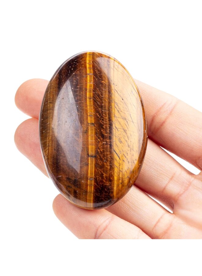 chenmay حجر عين النمر الكريستالي الطبيعي لشاكرا الريكي المصقول لعلاج الحب البيضاوي حجر القلق بلورات لتخفيف التوتر والقلق - Image 4