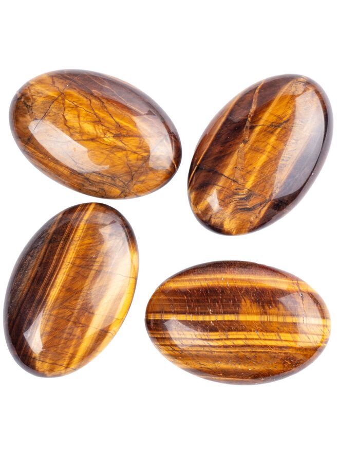 chenmay حجر عين النمر الكريستالي الطبيعي لشاكرا الريكي المصقول لعلاج الحب البيضاوي حجر القلق بلورات لتخفيف التوتر والقلق - Image 3