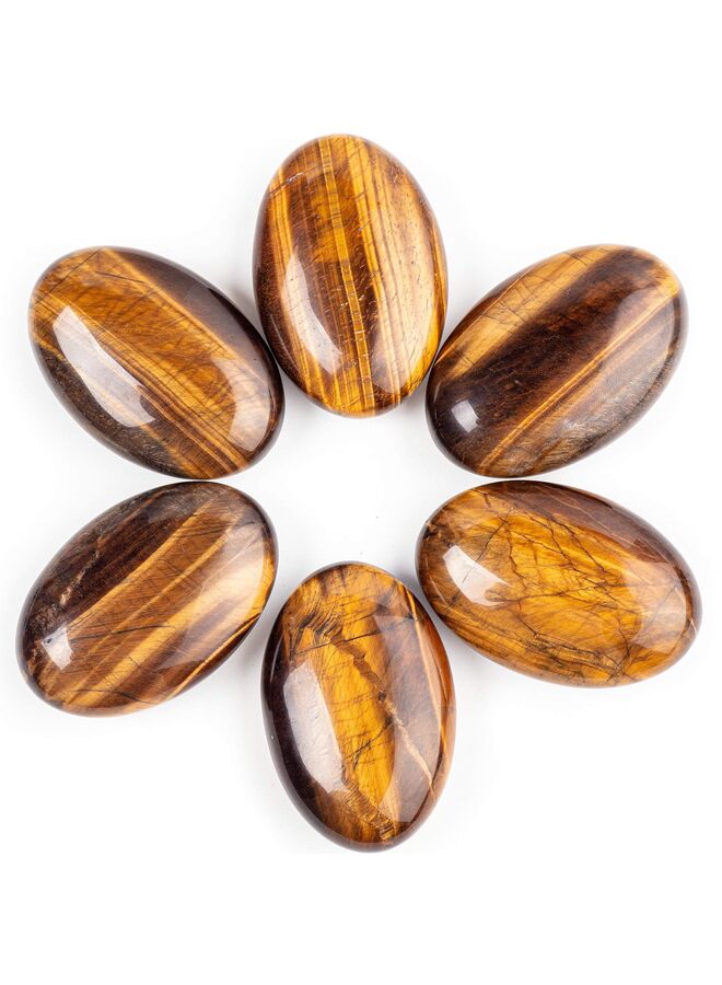 chenmay حجر عين النمر الكريستالي الطبيعي لشاكرا الريكي المصقول لعلاج الحب البيضاوي حجر القلق بلورات لتخفيف التوتر والقلق - Image 5