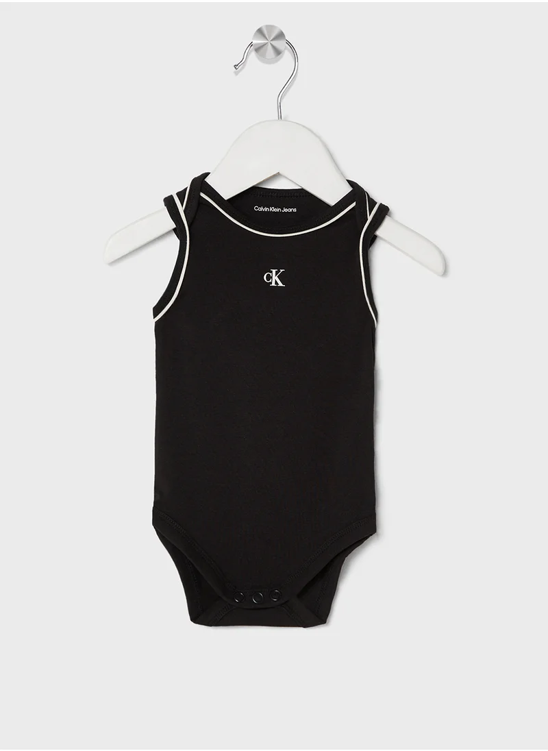 Calvin Klein Jeans Kids Monogram Sleeveless Body & Bib Gift Set