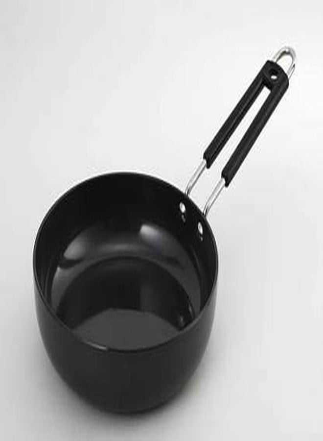 Stephy Hard Anodised Plain Fry pan (1 LTR.) 20 cm with 1 Piece of Wooden Spatula - Image 2