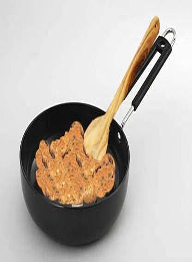 Stephy Hard Anodised Plain Fry pan (1 LTR.) 20 cm with 1 Piece of Wooden Spatula - Image 5