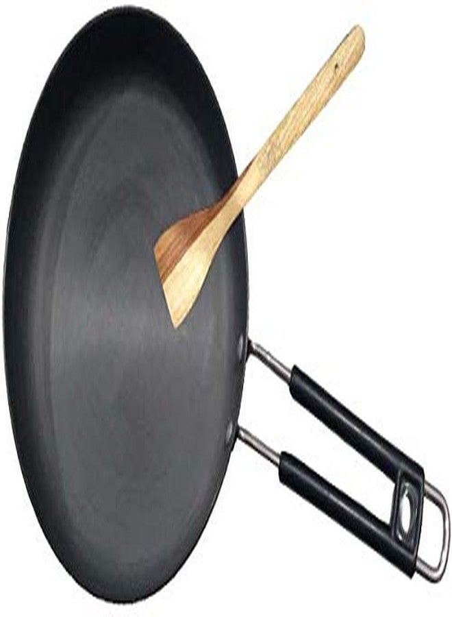 Stephy Hard Anodised Plain Fry pan (1 LTR.) 20 cm with 1 Piece of Wooden Spatula - Image 1