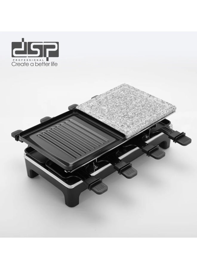 DSP KB 1084 U Electric Raclette Grill – 1500W with Iron and Marble Plates and 8 Trays - Image 4