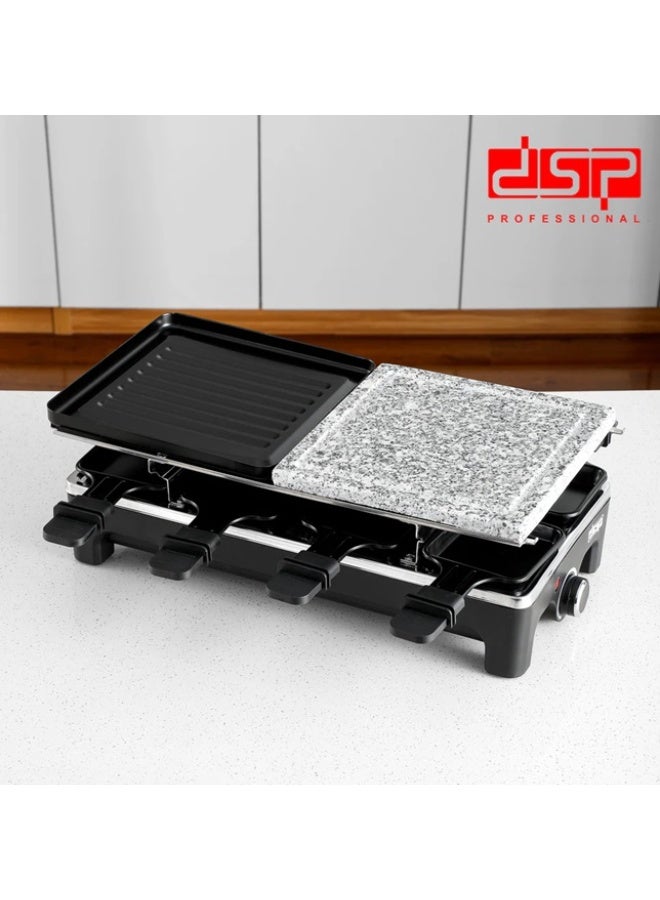 DSP KB 1084 U Electric Raclette Grill – 1500W with Iron and Marble Plates and 8 Trays - Image 5
