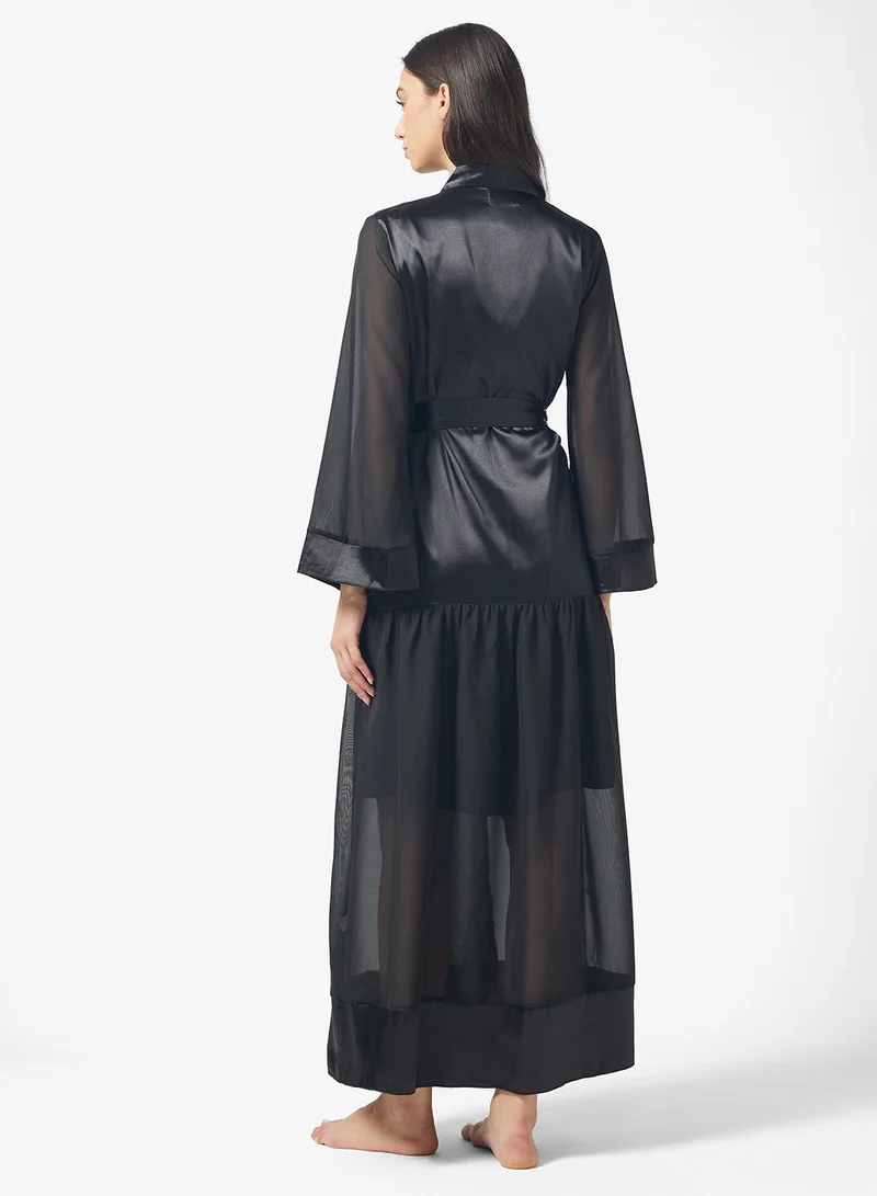 ELLA Robe With Sheer Hem