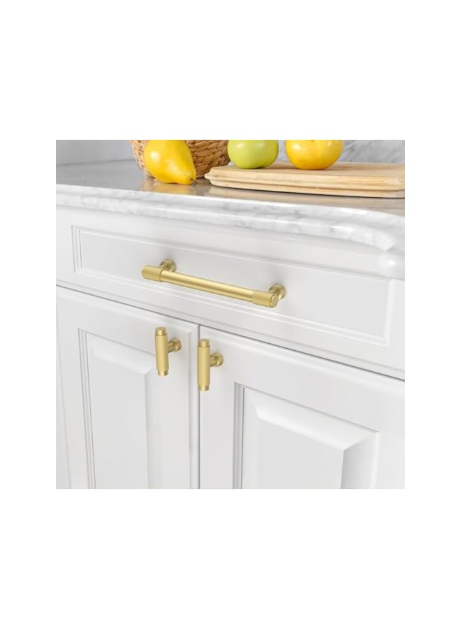 S-TOP 10 Pack Brushed Gold Knurled Cabinet Knobs, Kitchen Cabinet Pulls for Drawer, Cupboard and Wardrobe - Image 3