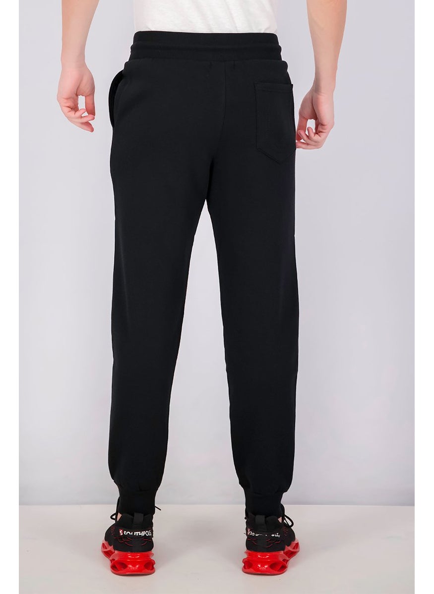 TRUE RELIGION - Men Graphic Printed Drawstring Jogger Pants, Black - Image 1