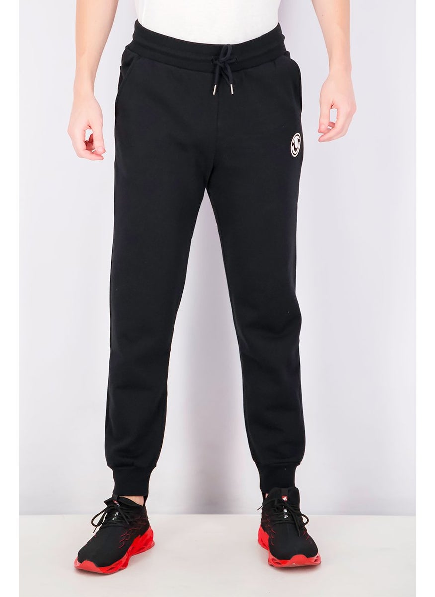 TRUE RELIGION - Men Graphic Printed Drawstring Jogger Pants, Black - Image 1
