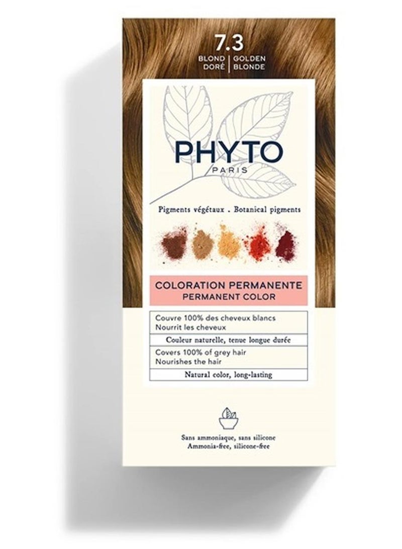 Phytocolor Permanent Hair Color, 7.3 Golden Blonde, with Botanical Pigments, 100% Grey Hair Coverage, Ammonia-free, PPD-free, Resorcin-free, 0.42 oz. - Image 1