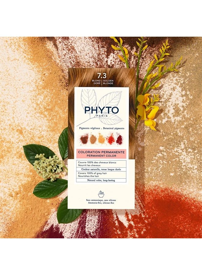 Phytocolor Permanent Hair Color, 7.3 Golden Blonde, with Botanical Pigments, 100% Grey Hair Coverage, Ammonia-free, PPD-free, Resorcin-free, 0.42 oz. - Image 3