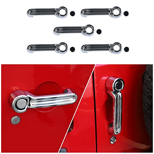 CheroCar for Jeep JK Door Handle Cover Kit Tailgate Handle Cover for 20072018 Jeep Wrangler JK Chrome - Image 1