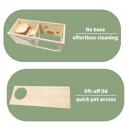 Marchul Magnetic Hamster Hideout Wooden House Chamber for Small Animals Pets Tunnel Exploring Toys for Dwarf Hamsters, Syrian, Gerbils, Hedgehogs, Rats, Mice (Living Room) - Image 4
