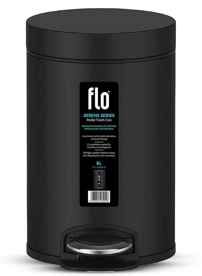 سلة مهملات - سيرين أسود 6 لتر