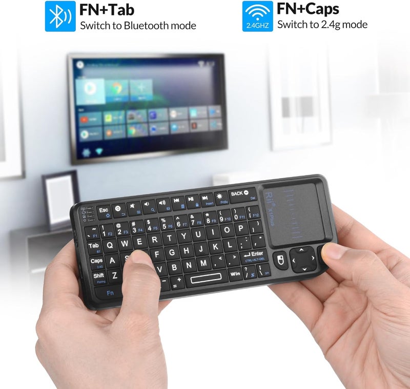 Rii Mini Keyboard with Touchpad,Bluetooth Keyboard Backlit,Handheld Wireless Keyboard for Smart TV,Android TV Box,Fire TV Stick,HTPC,Projector,PC,Smartphone,Office,Home - Image 4