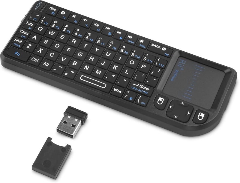 Rii Mini Keyboard with Touchpad,Bluetooth Keyboard Backlit,Handheld Wireless Keyboard for Smart TV,Android TV Box,Fire TV Stick,HTPC,Projector,PC,Smartphone,Office,Home - Image 1