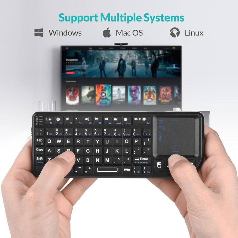 Rii Mini Keyboard with Touchpad,Bluetooth Keyboard Backlit,Handheld Wireless Keyboard for Smart TV,Android TV Box,Fire TV Stick,HTPC,Projector,PC,Smartphone,Office,Home - Image 3