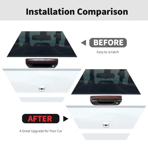 RT-TCZ RTTCZ Tailgate Handle Cover Rear Door Handle Cover Trim Decoration Exterior Accessories for Jeep Gladiator JT 20182024 Black Carbon Fiber - Image 3