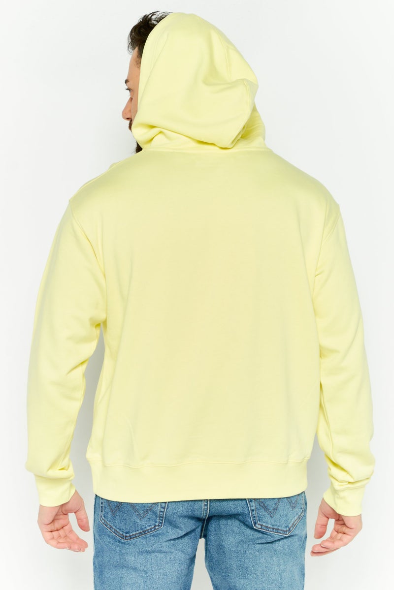 ESPRIT Men Hooded Long Sleeves Graphic Print Sweatshirt, Yellow - Image 4