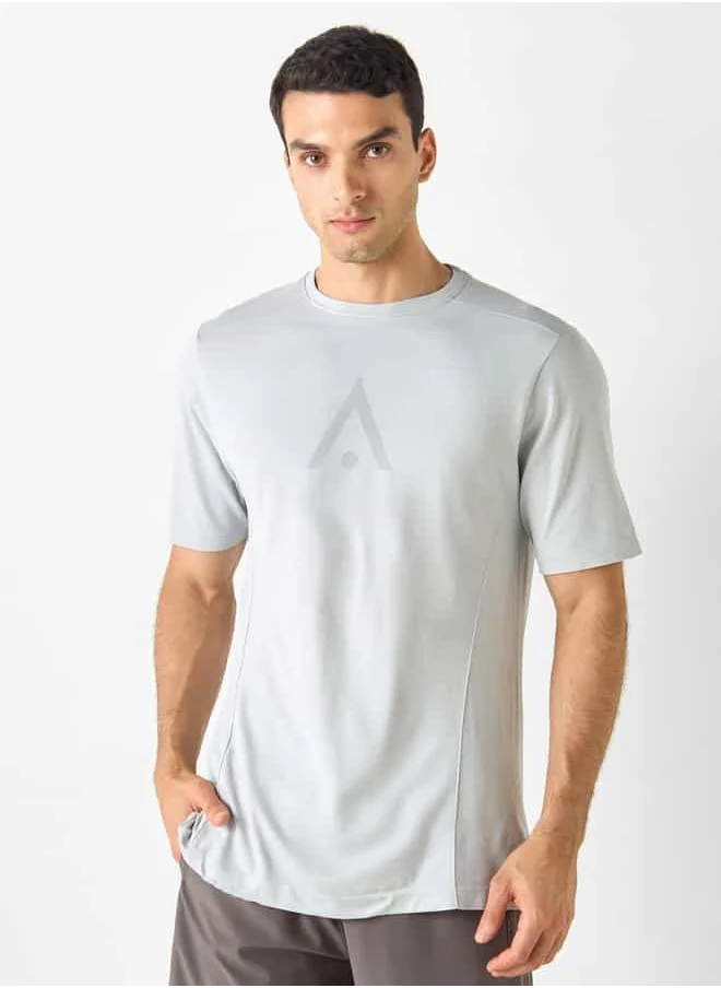 ADOT Printed Crew Neck T-shirt with Short Sleeves