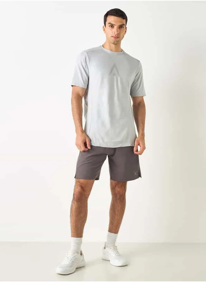 ADOT Printed Crew Neck T-shirt with Short Sleeves