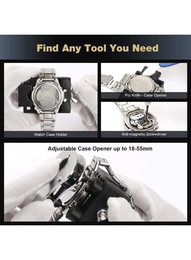 ONEBOM Watch Repair Kit Tool—Professional Watch Band Opener Link, Watch Battery Replacement Tool kit, Watch Back Case Remover with Carrying Case - Image 5