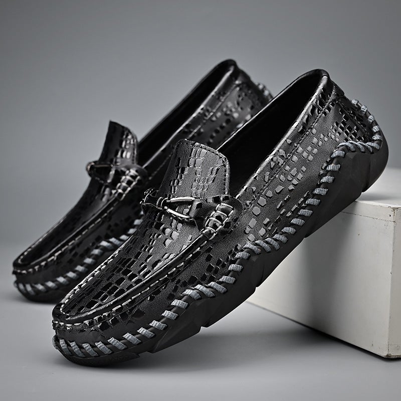 2023 New Outdoor Explosions Plus Size Casual Leather Men'S Shoes Hand-Sewn Doudou Leather Shoes - Image 1