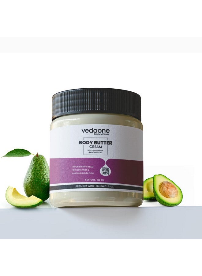Vedaone Body Butter for Dry Skin for both Women and Men, Goodness with Avacado Oil, For Deep Hydration, Non-Sticky for All Skin Types (150gm),72Hrs Moisturization - Image 1