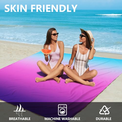 WIWIGO Beach Blanket Waterproof Sandproof Beach Mat 79 X 8310x9for 28 Adults Quick Drying Outdoor Picnic Mat Beach Accessories for Travel Camping Hiking - Image 3