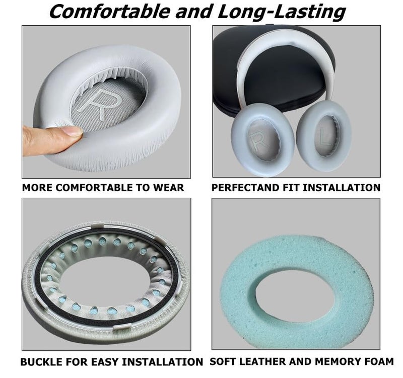Cypher.V Replacement Ear Pads Cushions, Earpads Cover for Bose 700 Noise-Cancelling NC700 Over Ear Headphones (Grey) - Image 4